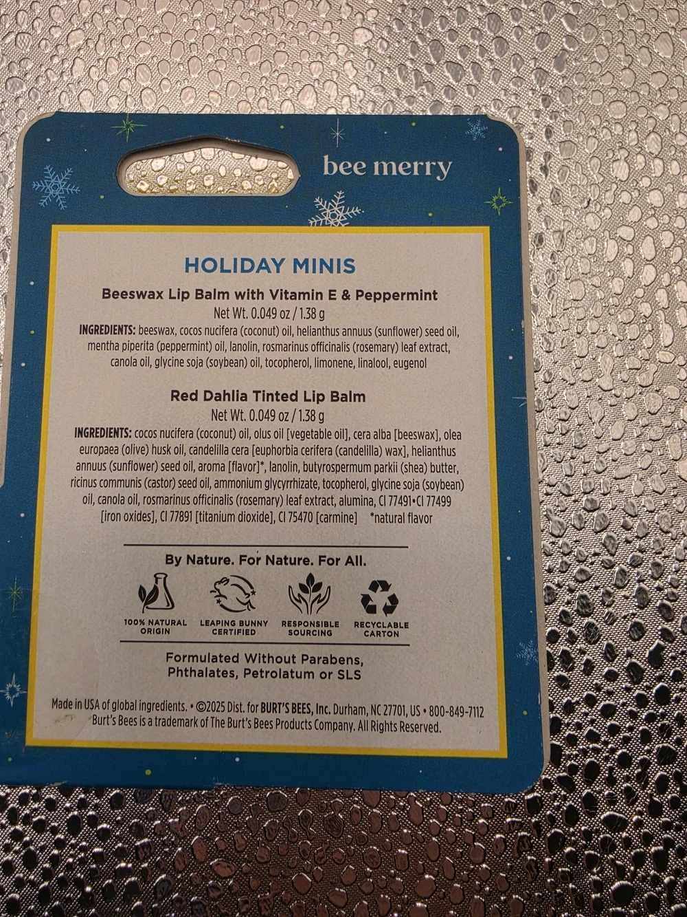 Burt's Bees Holiday Minis Beeswax Lip Balm Duo - Yellow & Red